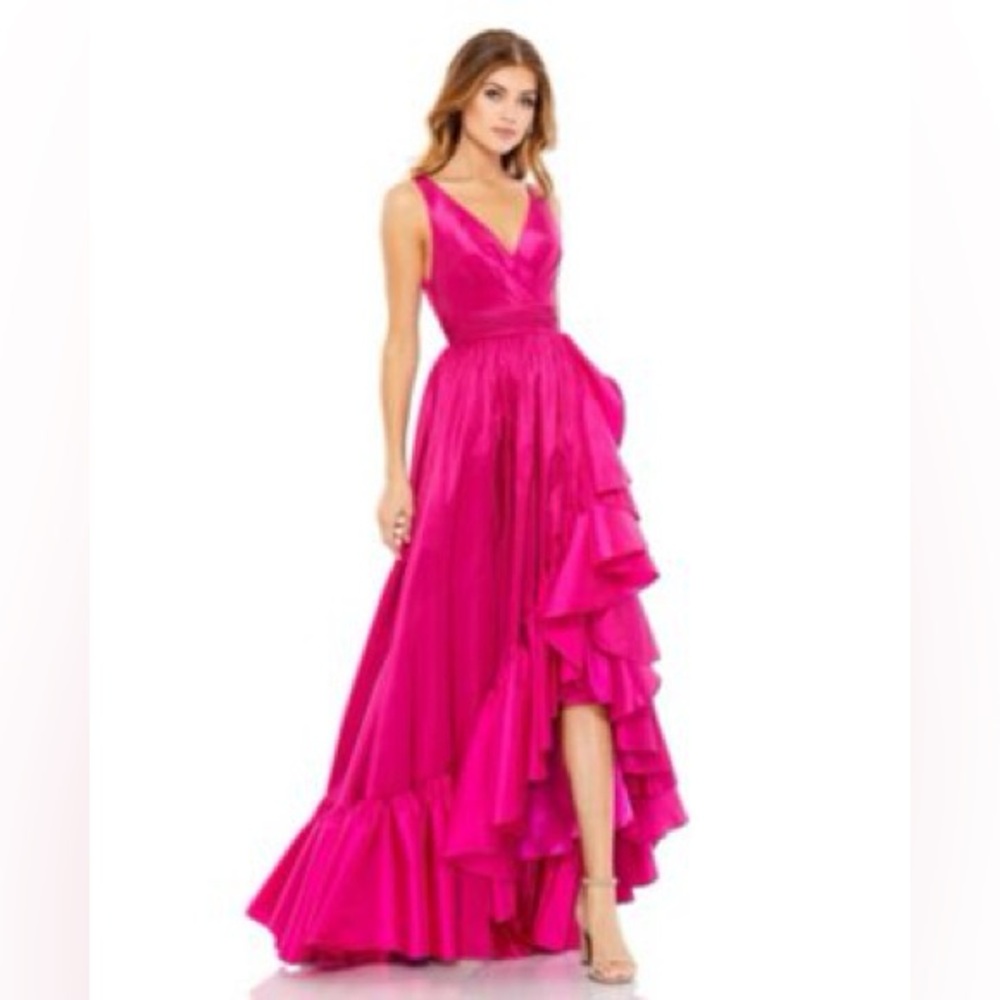 Mac Duggal
Women's Taffeta Hi-Low Ruffle Gown